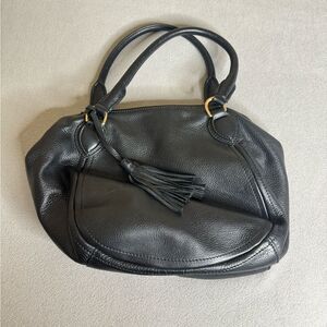 J Crew Black Leather Shoulder/Handbag